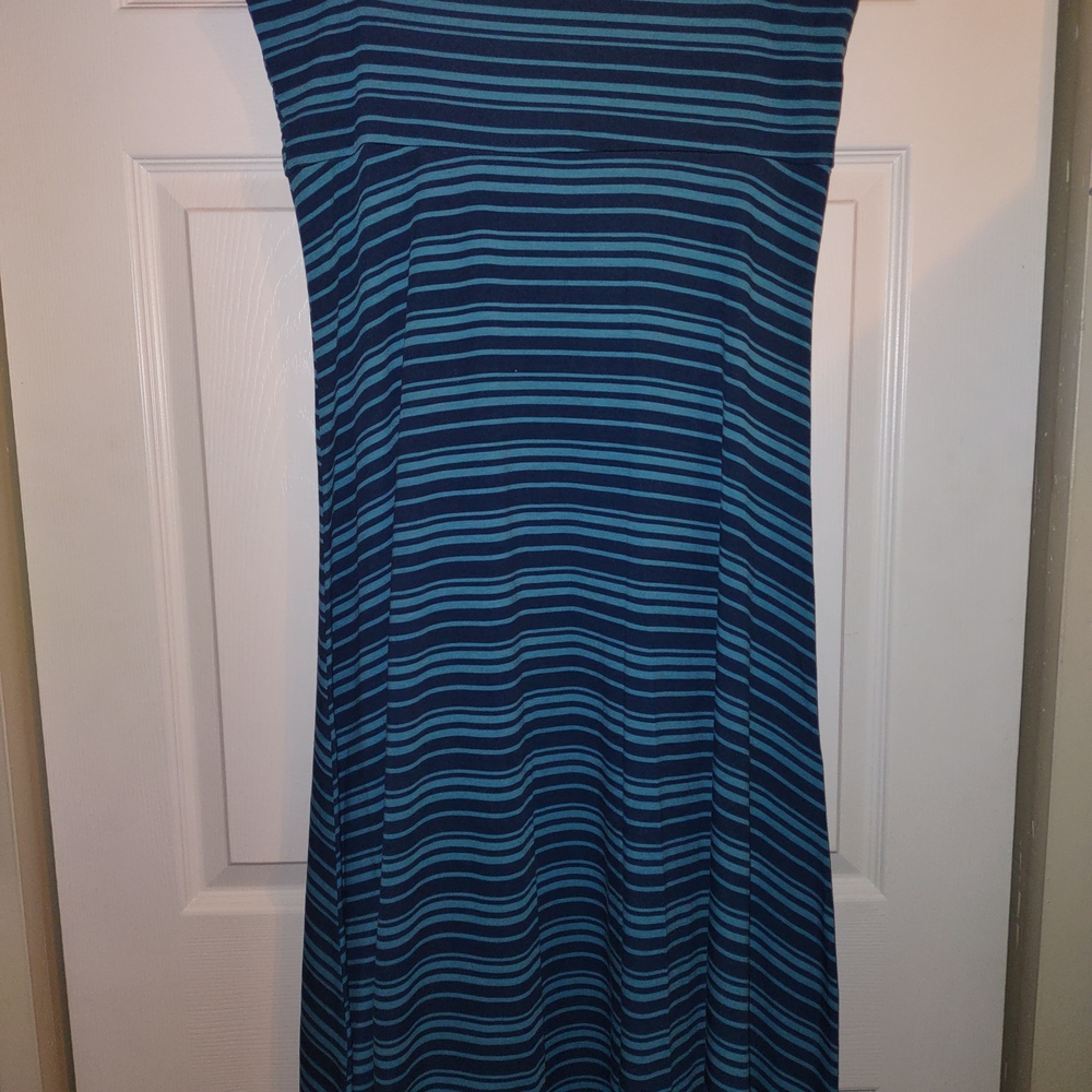 LuLaRoe Maxi Skirt with Blue and Black Stripes